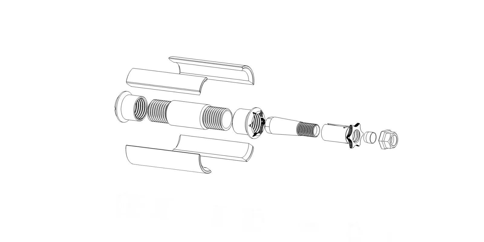 A line-drawn exploded view of every part in the assembly